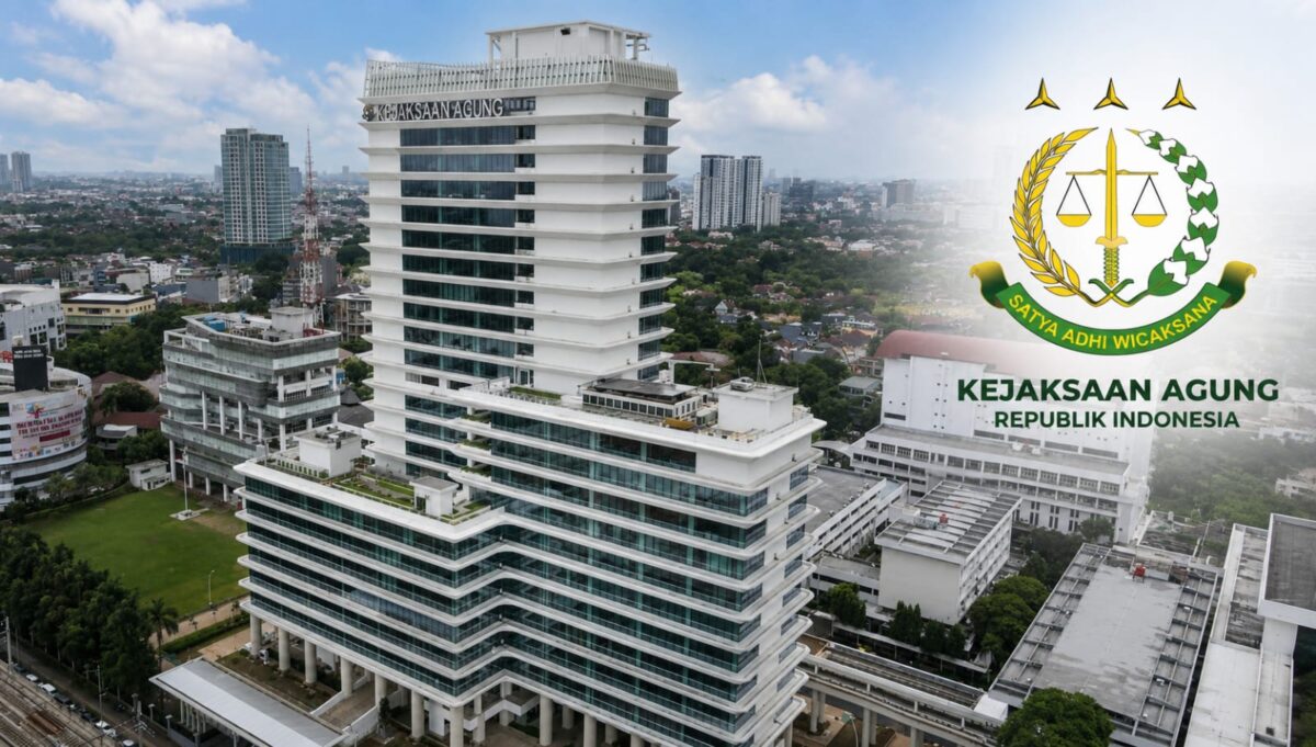 Kantor Kejaksaan Agung RI dan insert logo Kejaksaan RI |