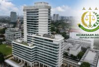 Kantor Kejaksaan Agung RI dan insert logo Kejaksaan RI |
