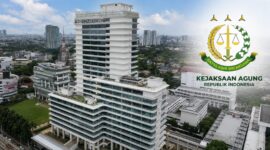 Kantor Kejaksaan Agung RI dan insert logo Kejaksaan RI |