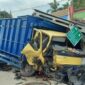 Salah satu truk yang terlibat kecelakan di Pringsewu | Dok. Humas Polres Pringsewu.