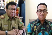 Dua mantan Kepala Dinas PUPR Tanggamus yang kini menjabat sebagai Kadis Tenaga Kerja dan Sekretaris Tenaga Kerja | Foto : Kolase Media Prioritastv.com.