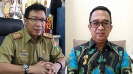 Dua mantan Kepala Dinas PUPR Tanggamus yang kini menjabat sebagai Kadis Tenaga Kerja dan Sekretaris Tenaga Kerja | Foto : Kolase Media Prioritastv.com.