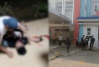 Kolase foto salah satu korban tertembak yang beredar di jejaring WhatsaApp serta kondisi di RS Handayani Lampung Utara | ist/Media Prioritastv.com.