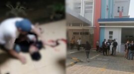 Kolase foto salah satu korban tertembak yang beredar di jejaring WhatsaApp serta kondisi di RS Handayani Lampung Utara | ist/Media Prioritastv.com.