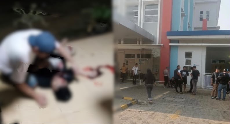 Kolase foto salah satu korban tertembak yang beredar di jejaring WhatsaApp serta kondisi di RS Handayani Lampung Utara | ist/Media Prioritastv.com.
