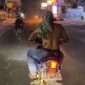 Seorang pria yang terekam video viral di jalan raya Pringsewu.