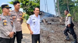 Kolase foto saat Kapolsek Limau mendatangi lokasi kebakaran lahan di kawasan Gunung Mergung, Pekon Banjar Agung, Kecamatan Limau dan personilnya area perkebunan di Pekon Umbar, Kecamatan Kelumbayan, Rabu 26 Agustus 2026 | Dok. Humas Polres Tanggamus.