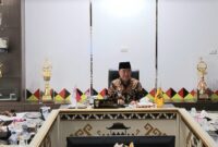 Bupati Tanggamus H. Moh. Saleh Asnawi saat menyampaikan kelanjutan relokasi pasar GSG Talang Padang ke pasar modern, Jumat 31 Juli 2026 | Herdi/Media Prioritastv.com.