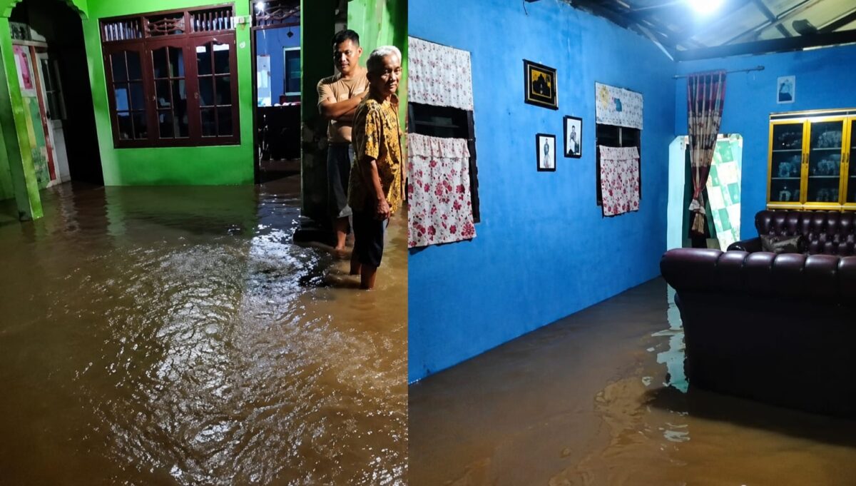 Salah satu rumah warga Pekon Negeri Ngarip, Wonosobo, Tanggamus yang tergenang akibat luapan banjir paska gorong-gorong ambrol, Sabtu 1 Agustus 2026, malam | ist/Media Prioritastv.com.