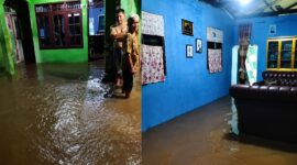 Salah satu rumah warga Pekon Negeri Ngarip, Wonosobo, Tanggamus yang tergenang akibat luapan banjir paska gorong-gorong ambrol, Sabtu 1 Agustus 2026, malam | ist/Media Prioritastv.com.