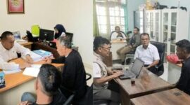 Kolase foto saat pemeriksaan dua tersangka oleh Balai Gakkum Kehutanan Wilayah Sumatera | Dok : Balai Gakkum Wilayah Sumatera.