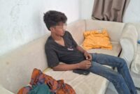 IM, pencuri yang ditangkap di Pekon Wates, Kecamatan Gadingrejo, Kabupaten Pringsewu, Selasa (4/8/2026) pagi, usai tertidur di rumah korban | ist/Media Prioritastv.com.