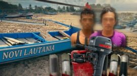 Kolase foto dua tersangka yang berhasil ditangkap dan barang bukti yang berhasil diamankan polisi | Dok. Polsek Ngaras.