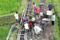 Pembuatan irigasi sawah di Desa Sejahtera Baru, Kecamatan Babul Makmur, Kabupaten Aceh Tenggara, Provinsi Aceh | Dok. KemenPU.