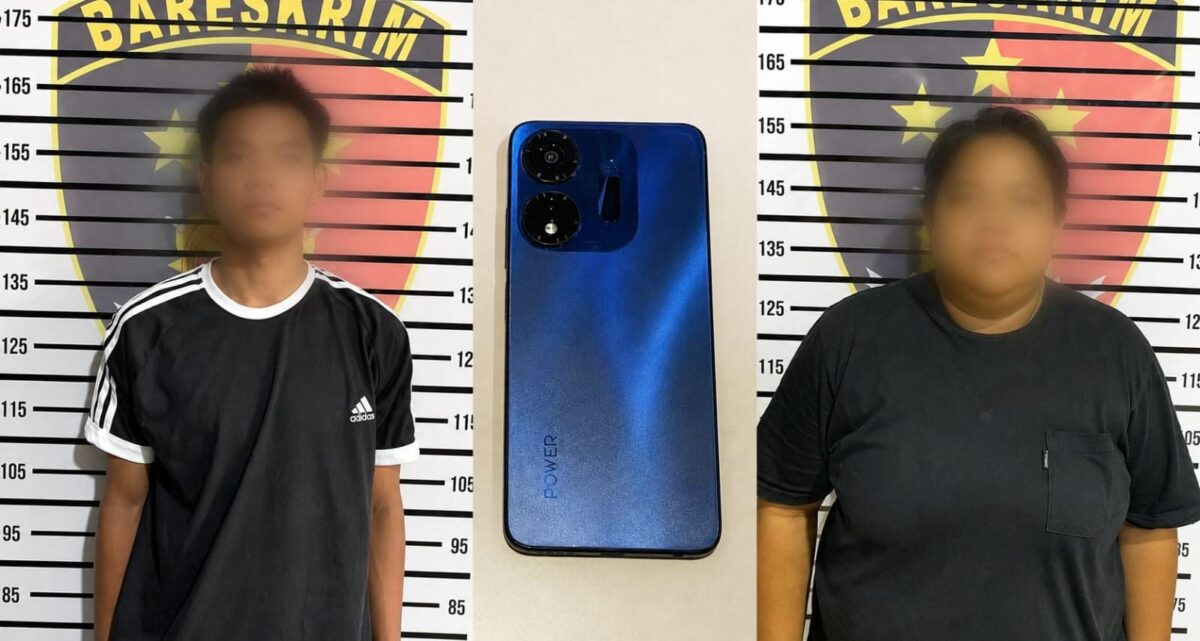 Kolase foto kedua tersangka penadahan handphone curian di Pringsewu yang ditangkap polisi | Dok. Humas Polres Pringsewu.