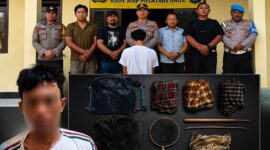 Kolase foto tersangka yang berhasil ditangkap dan barang bukti yang diamankan polisi, Rabu 12 Agustus 2026 | Dok. Humas Polres Tanggamus.