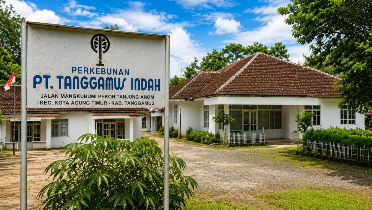 Plang lama PT Tanggamus Indah dan perkantoran di lokasi setempat | Dok. Arsip Direstorasi AI.