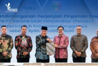 Penyerahah berkas kerjasama PT SMI dan Pemkab Tanggamus di Jakarta, Rabu 7 Agustus 2026 | Dok. PT SMI.