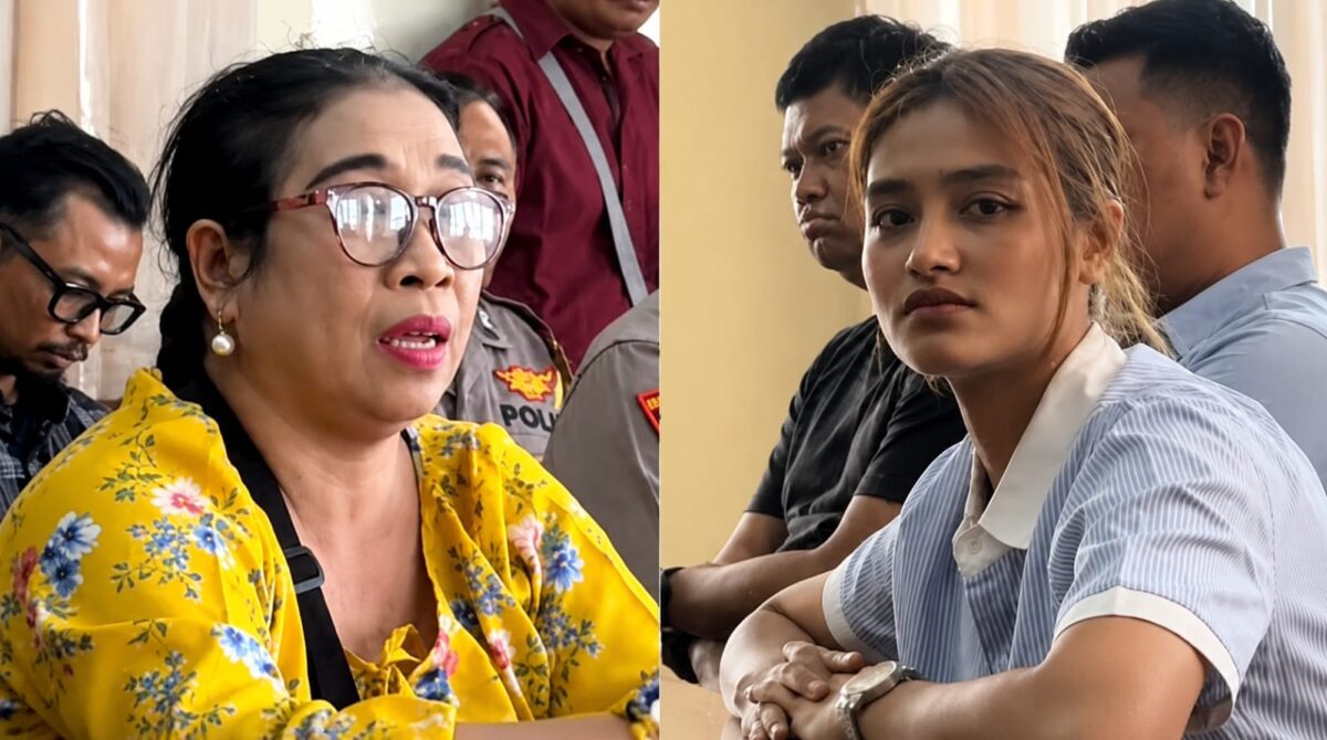 Kolase foto penjahit viral bernuansa rasis bernama Sintya dan gadis Hilda yang menjadi korban rasisme saat mediasi yang dipimpin anggota DPD-RI Bali, AWK | Dok. Tangkapan Layar Video.