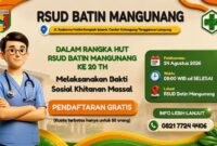 Flyer informasi sunatan massal dalam rangka HUT ke 20 RSUD Batin Mangunang, Kota Agung, Tanggamus | ist/Media Prioritastv.com.