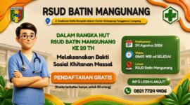 Flyer informasi sunatan massal dalam rangka HUT ke 20 RSUD Batin Mangunang, Kota Agung, Tanggamus | ist/Media Prioritastv.com.
