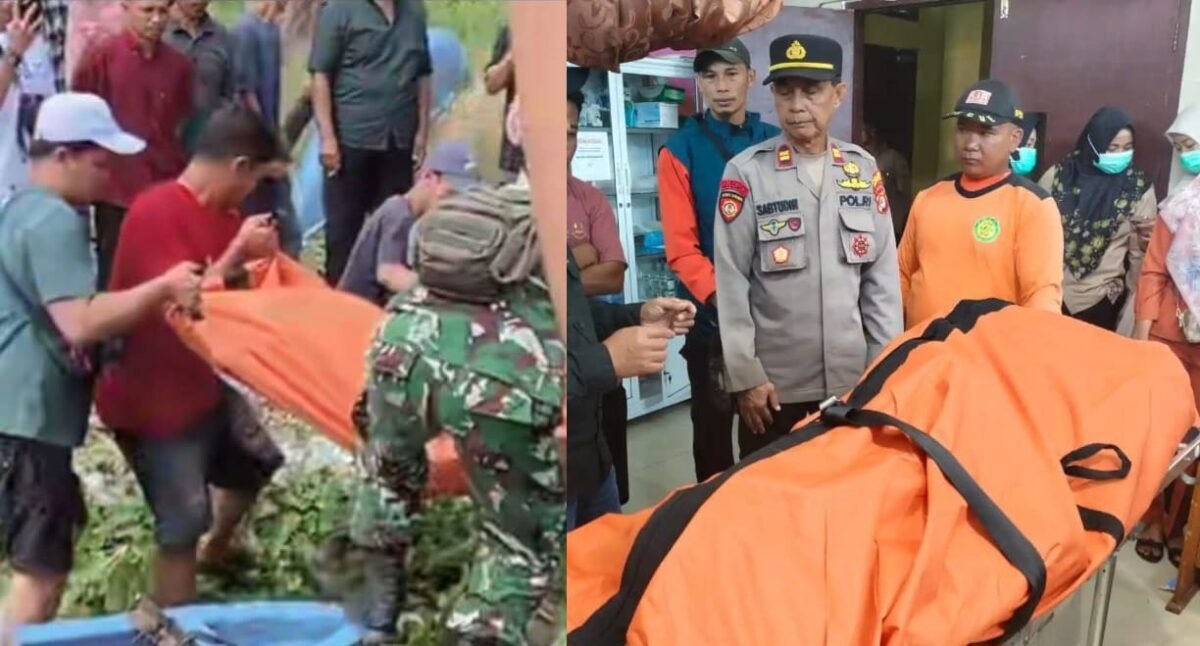 Kolase foto saat korban dievakuasi dari dalam air dan saat berada di Puskesmas, Sabtu 15 Agustus 2026 | ist/Media Prioritastv.com.