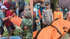Kolase foto saat korban dievakuasi dari dalam air dan saat berada di Puskesmas, Sabtu 15 Agustus 2026 | ist/Media Prioritastv.com.