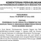 Pengumuman Nomor PG-BPSDMP 02 Tahun 2026 tentang Penerimaan Calon Taruna Pola Pembibitan pada Perguruan Tinggi di Lingkungan Kementerian Perhubungan Tahun Akademik 2026/2027 tanggal 15 Agustus 2026 | Dok. Kemenhub RI.