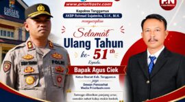 Flyer ucapan selamat ulang tahun kepada Wanhat Media Prioritastv.com Agus Ciek, Senin 17 Agustus 2026.
