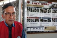 Jeffri Sembiring, Manajer Maintenance PT PGE saat memberikan keterangan pers usai sosialisasi para pakar gempa di Balai Pekon Ngarip, Ulu Belu, Tanggamus, Kamis 27 Agustus 2026 | Herdi/Media Prioritastv.com.