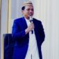 Bupati Pringsewu Riyanto Pamungkas saat menghadiri Maulid Nabi dan Haul KH. Abdullah Sayuti Pringsewu, di Pondok Pesantren Nurul Huda, Pringkumpul, Kelurahan Pringsewu Selatan, Kecamatan Pringsewu, Sabtu (29/8/2026) malam. 2026 | Samuel/Media Prioritastv.com.