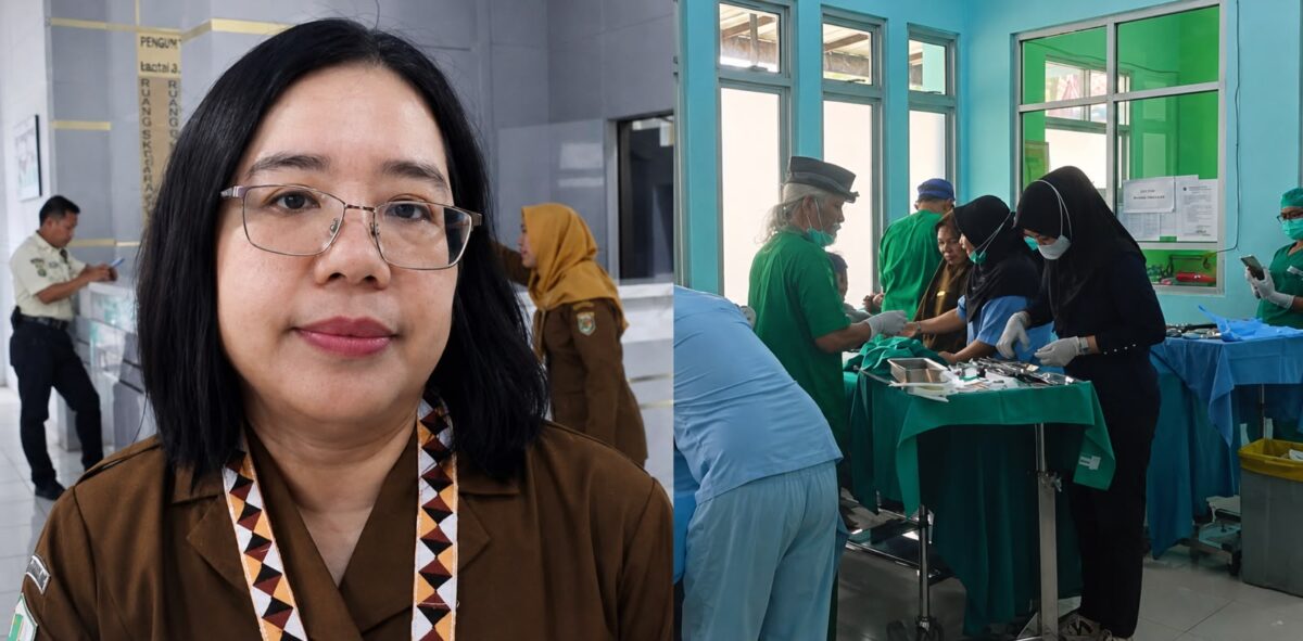 Kolase foto saat Direktur RSUD-BM dr Theresia Hutabarat memberikan keterangan pers dan saat kegiatan sunat massal di RS setempat, Senin 24 Agustus 2026 | Zulkarnain/Media Prioritastv.com.