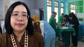 Kolase foto saat Direktur RSUD-BM dr Theresia Hutabarat memberikan keterangan pers dan saat kegiatan sunat massal di RS setempat, Senin 24 Agustus 2026 | Zulkarnain/Media Prioritastv.com.