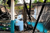 Kondisi bangunan SPPG Purwosari Kelumbayan Barat Tanggamus yang terbakar, Kamis 27 Agustus  2026 dinihari tadi | ist/Media Prioritastv.com.