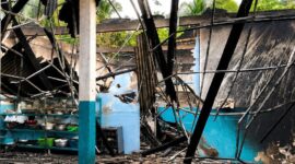 Kondisi bangunan SPPG Purwosari Kelumbayan Barat Tanggamus yang terbakar, Kamis 27 Agustus  2026 dinihari tadi | ist/Media Prioritastv.com.