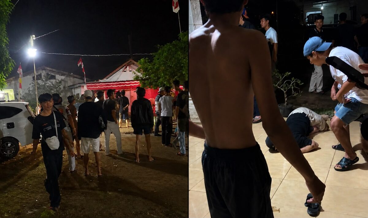 Foto yang terekam kamera saat situasi penggerebekan di Lampung Utara dengan salah satu korban yang ambruk terkena tembakan, belum diketahui siapa korban yang tergeletak, Selasa 25 Agustus 2026 | ist/Media Prioritastv.com.