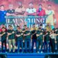 Foto bersama para pejabat yang hadir bersama tim, saat melauncing team dan jersey Bhayangkara Presisi Lampung FC di Stadion Sumpah Pemuda, Way Halim, Bandar Lampung, Sabtu 29 Agustus 2026.