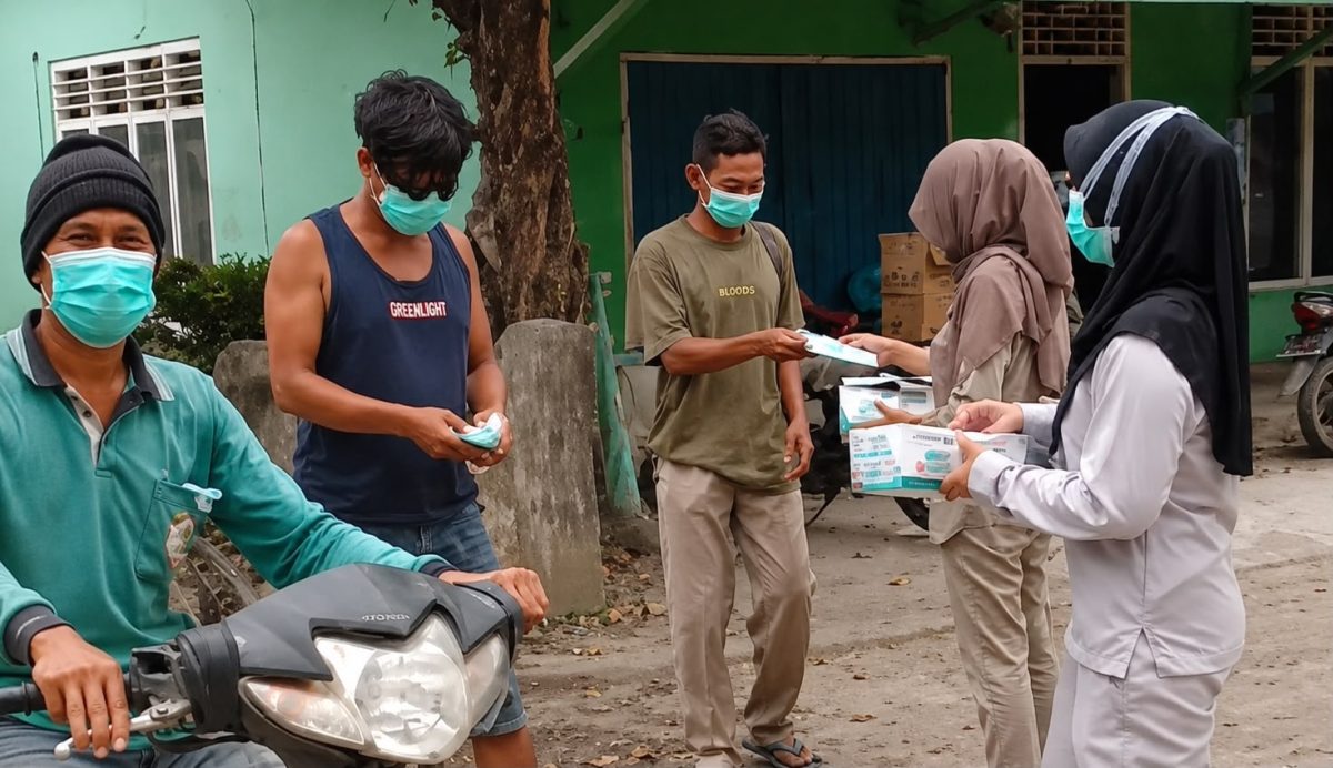 Pembagian masker di wilayah kerja Pusksesmas Martanda, Pematang Sawa, Tanggamus, Sabtu 5 September 2026 | ist/ Media Prioritastv.com.