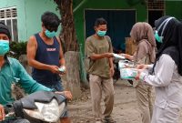 Pembagian masker di wilayah kerja Pusksesmas Martanda, Pematang Sawa, Tanggamus, Sabtu 5 September 2026 | ist/ Media Prioritastv.com.