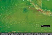 Citra satelit Himawari-9 menunjukkan sebaran abu vulkanik Gunung Anak Krakatau pada Sabtu (5/9/2026) pukul 20.00 WIB. Sebaran abu terpantau meluas ke sejumlah wilayah, termasuk Lampung dan seluruh wilayah Kabupaten Tanggamus, Sabtu 5 September 2026, malam.