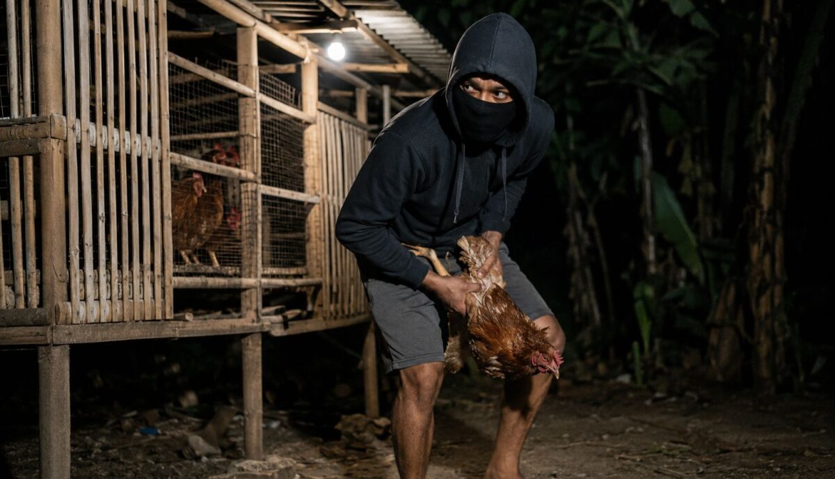 Ilustrasi Maling Ayam Tanggamus Lampung.