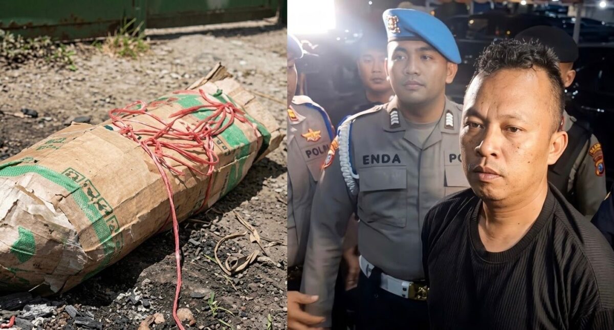 Kolase foto saat kardus mayat pertama kali ditemukan dan saat tersangka SDS digelandang polisi setelah ditangkap di Cikupa, Banten, Selaa 1 September 2026 | ist/Media Prioritastv.com.