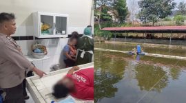 Kolase foto saat polisi melakukan identifikasi di Rumah Sakit Secanti Gisting, Jumat 4 September 2026 dan lokasi perbaikan kincir air di kolam korban | ist/Media Prioritastv.com.
