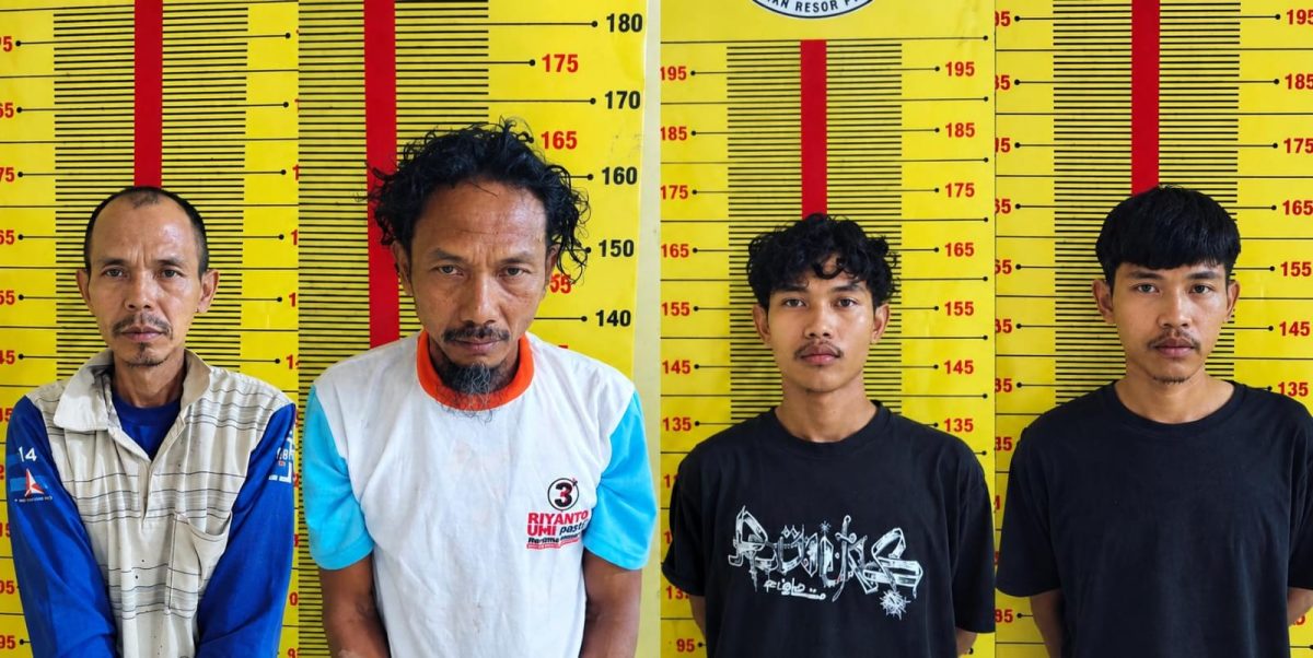 Empat tersangka yang ditangkap Satresnarkoba Polres Pringsewu.