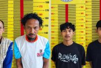 Empat tersangka yang ditangkap Satresnarkoba Polres Pringsewu.