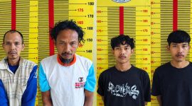 Empat tersangka yang ditangkap Satresnarkoba Polres Pringsewu.