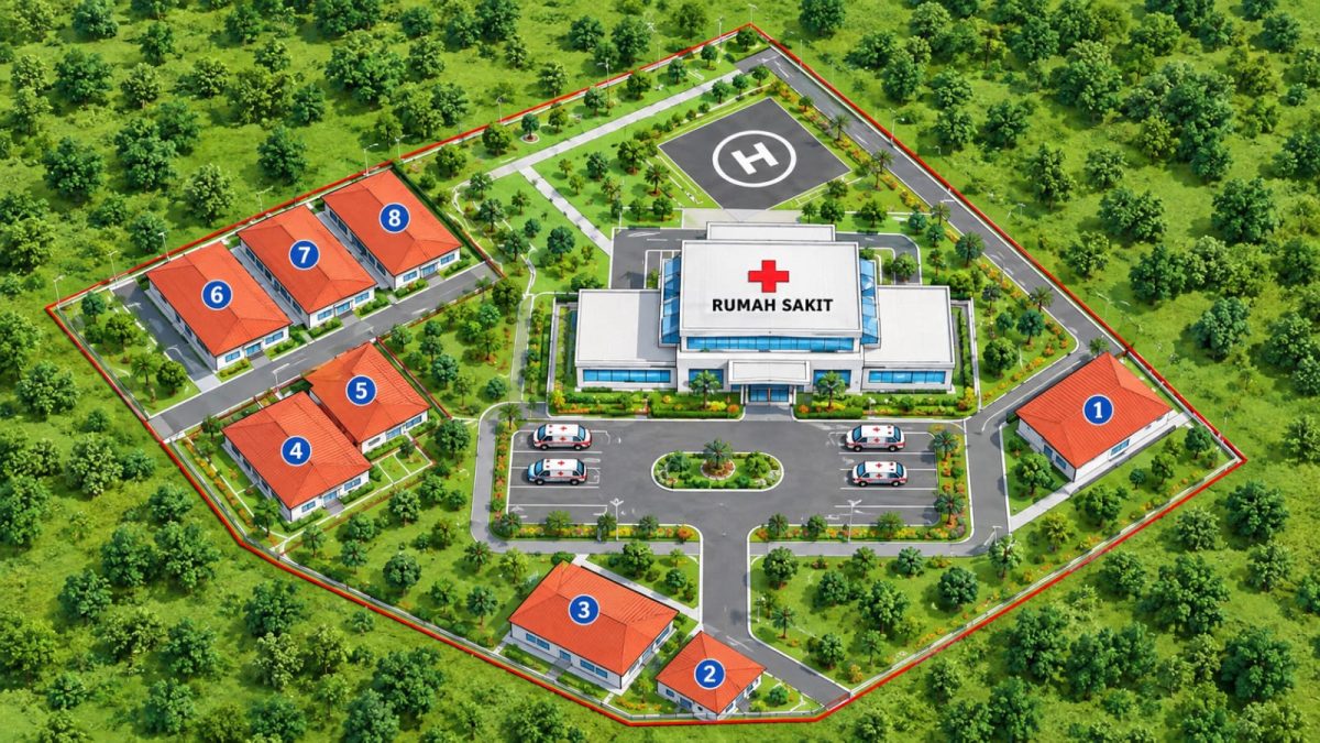 Ilustrasi Lokasi 8 Bidang Tanah Calon RSUD Talang Padang, Tanggamus.