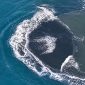 Daratan baru di antara Gunung Anak Krakatau dan Pulau Sertung yang videonya viral.
