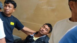 Terduga pelaku yang berhasil diamankan warga usai disebut menjambret tas wanita di Jalinbar Gading Rejo, Pringsewu, Minggu, 27 September 2026 | ist/Media Prioritastv.com.