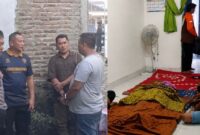 Polisi saat melakukan pemeriksaan TKP dan saat korban disemayamkan di rumah duka sebelum dimakamkan, Rabu 2 September 2026 | Dok. Humas Polres Tanggamus.